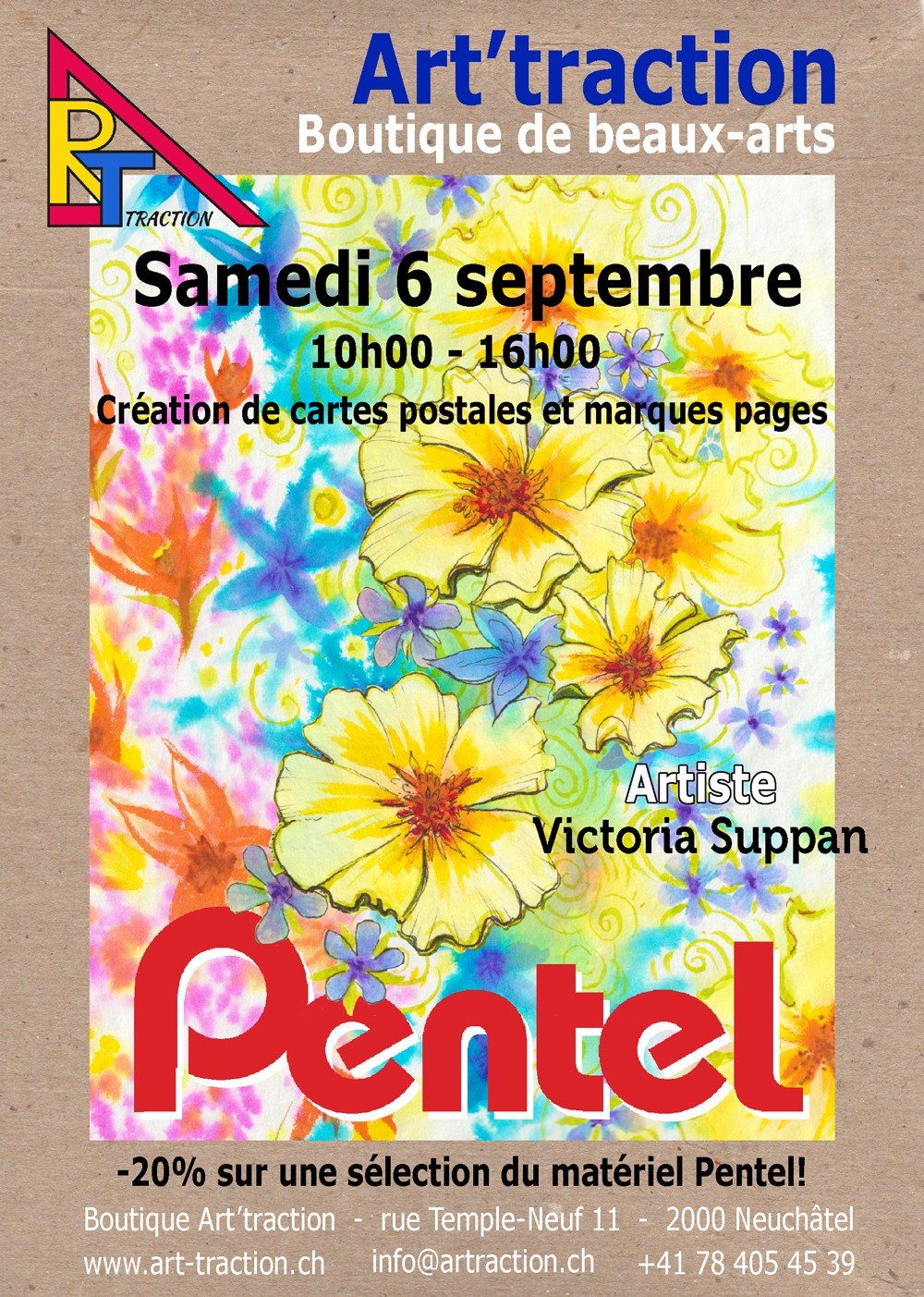 Demo Pentel ateleir Victoria Suppan Démo Pentel atelier Victoria Suppan